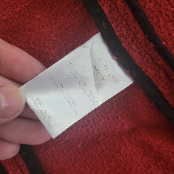 IRO Paris Agnette Red Tweed Blazer sz FR 40 Us 8 - Picture 8 of 9